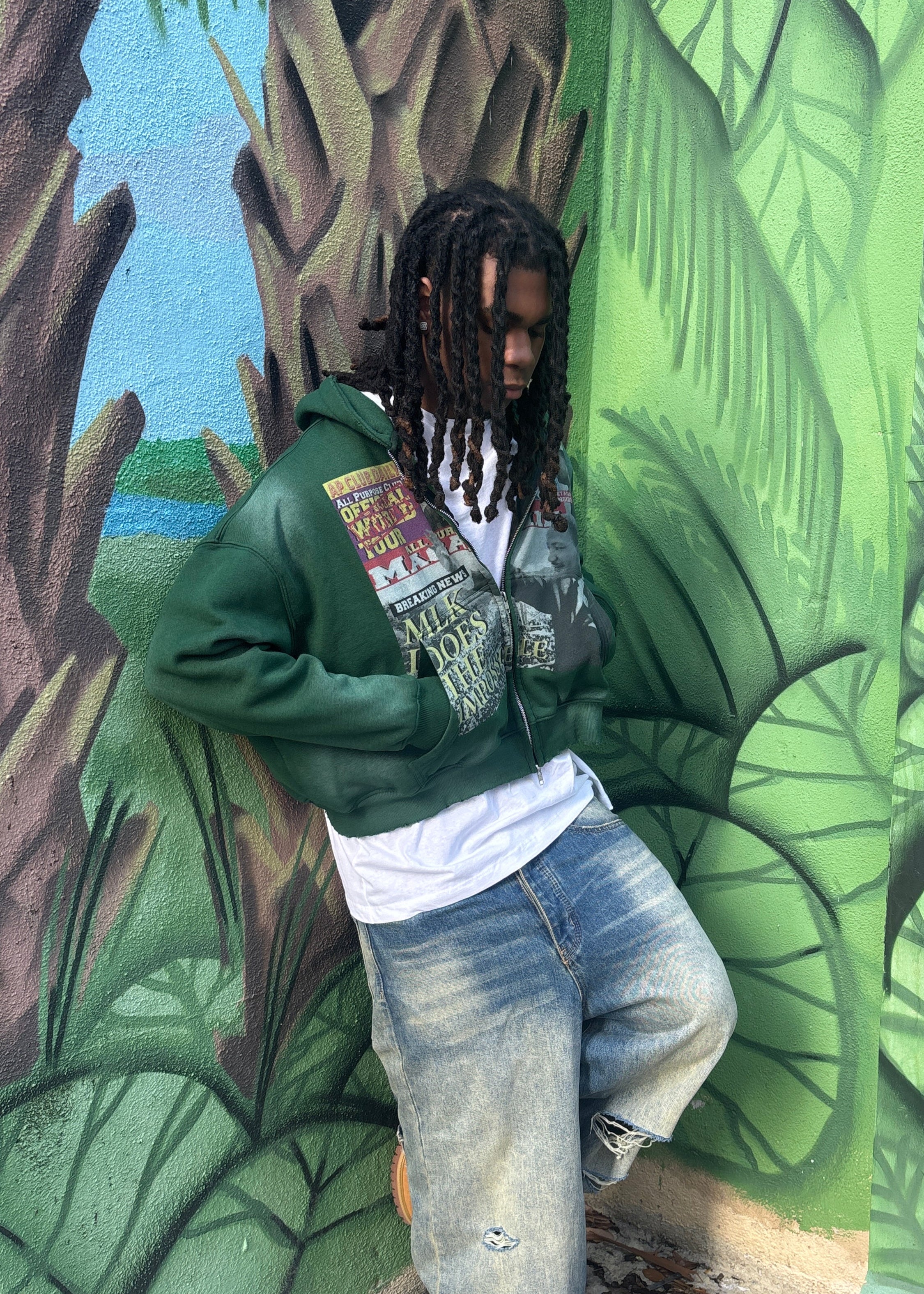 Green MLK Zip-Up