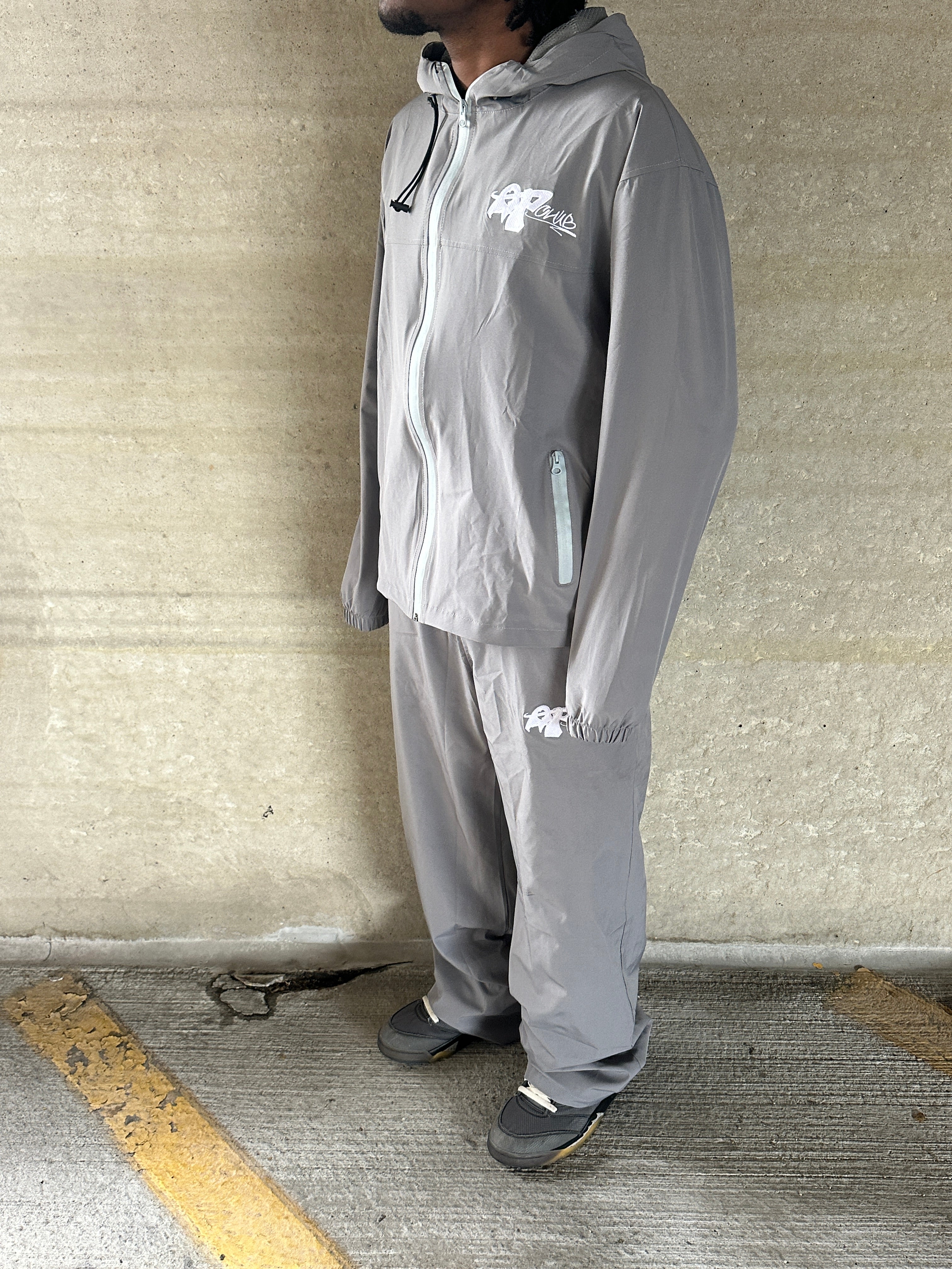 Grey AP Baggy Windbreaker Sweats